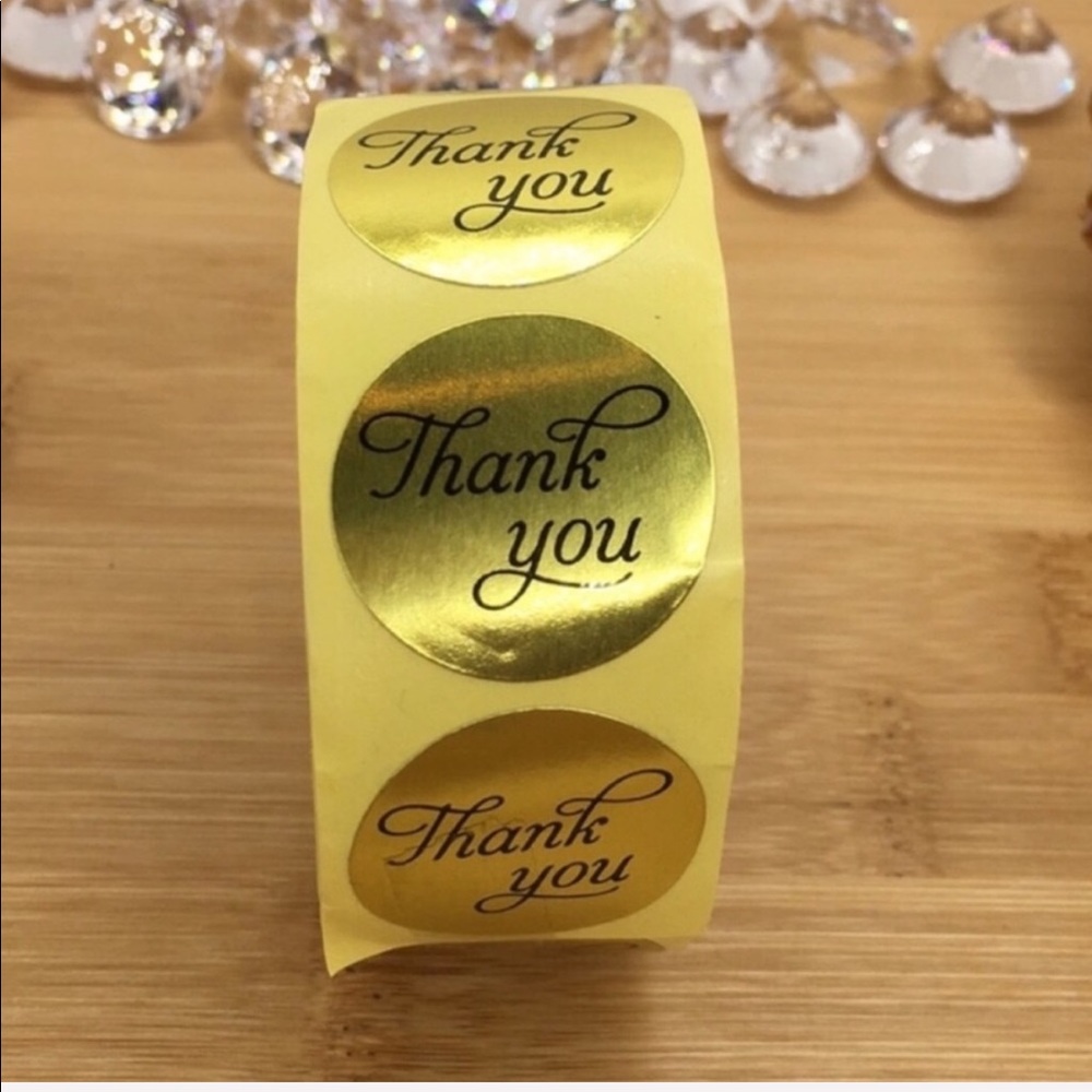 500 Gold Foil Thank You Stickers PRICE IS FIRM - Picture 2 of 5